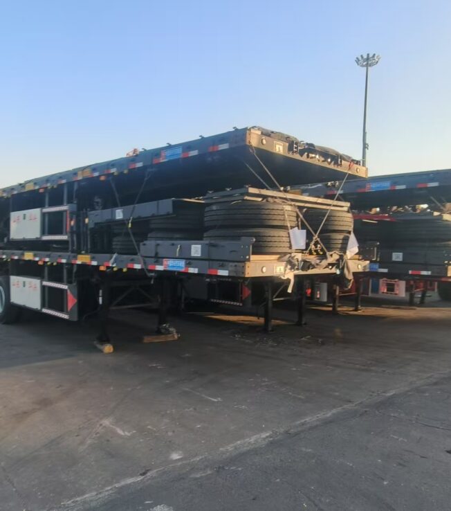 4 Alxes Flatbed Container Semi Trailer for Sale 2 Axles +2 Axles Flat Bed Semi Trailer