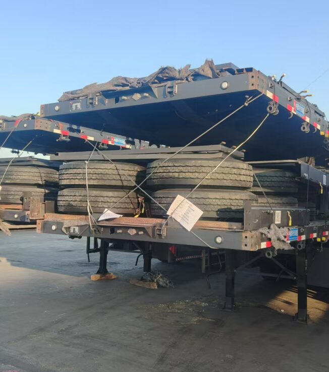 4 Alxes Flatbed Container Semi Trailer for Sale 2 Axles +2 Axles Flat Bed Semi Trailer