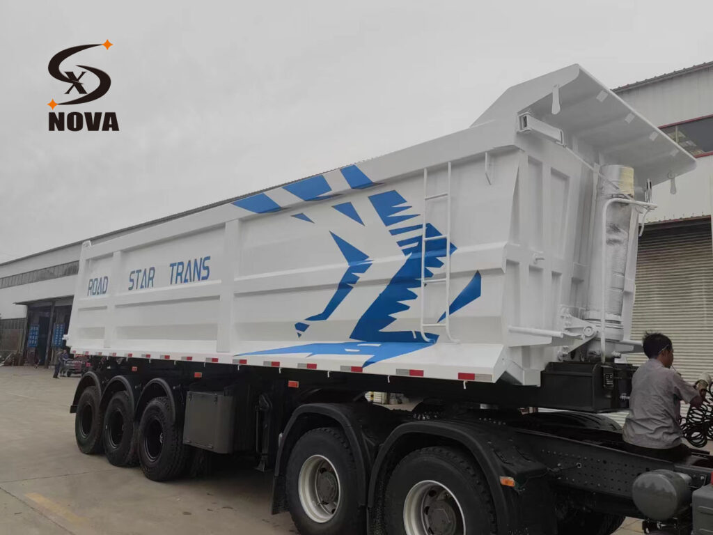 3 axles dump semi-trailer