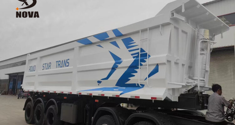 3 axles dump semi-trailer