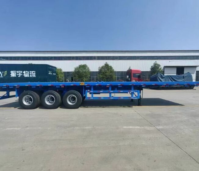High Quality 3 Alxes New Used Fence Cargo Flatbed Semi Trailer from China factory